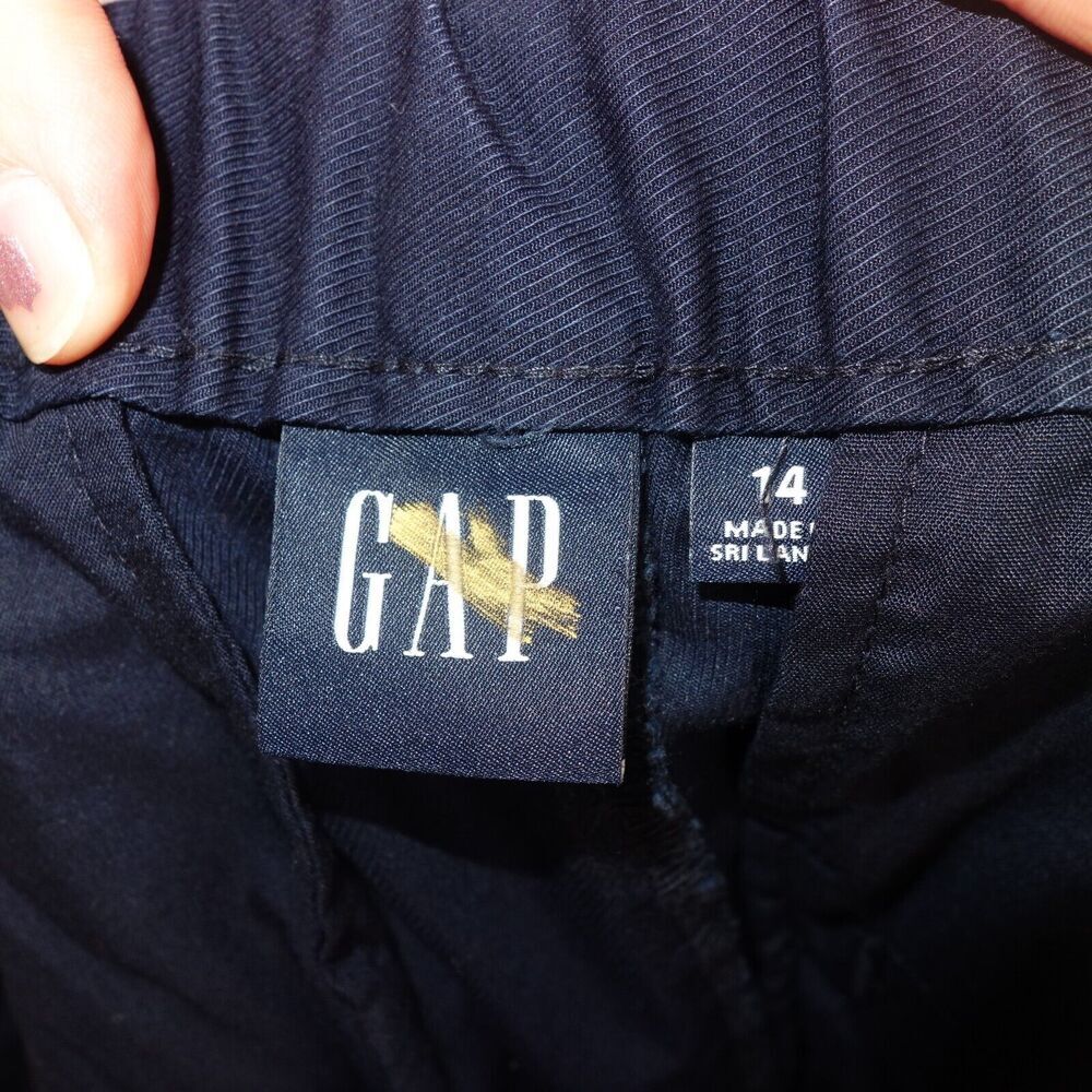 GAP Women's 14 Pleated Shorts High Rise Washwell Navy Blue NEW - Picture 6 of 7